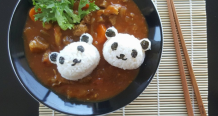 Japanese Lamb Curry with Panda Shaped Rice Balls